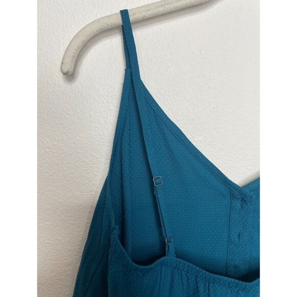 Roxy Dream Sz XS Spaghetti Strap Midi Dress Teal Sleeveless Tiered V-Neck NWT - Picture 8 of 16